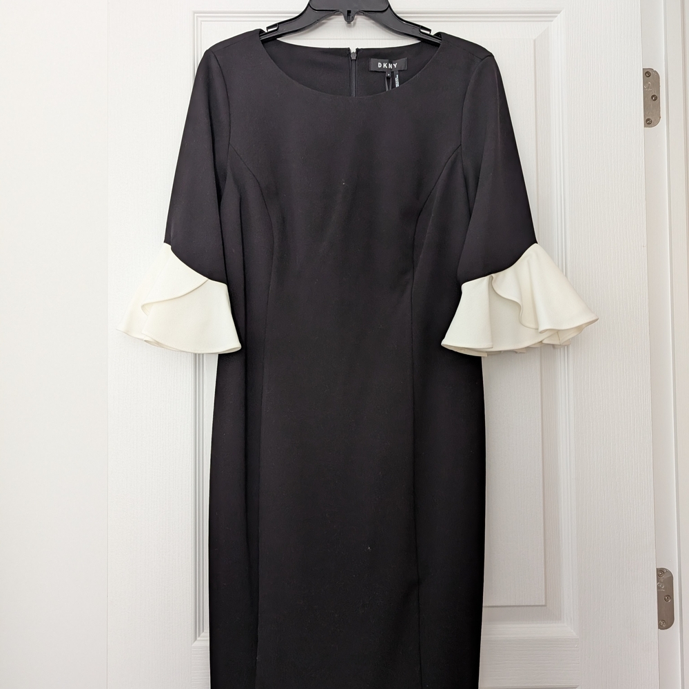 DKNY Flutter sleeve sheath dress